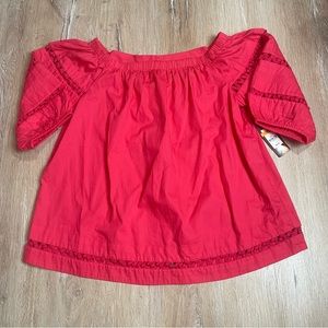 Crown & Ivy Women’s Off Shoulder Balloon Sleeve Top 2 Ways To Wear Size Small